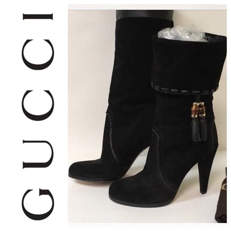 boots gucci bamboo 75ml|gucci ankle boots suede.